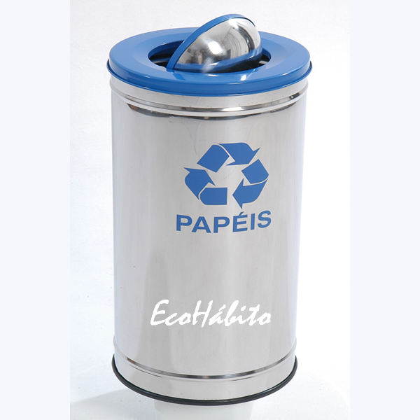 Lixeira Aço Inox flip-top Aro Pintado 50L 1 Lixeira Aço Inox flip-top Aro Pintado