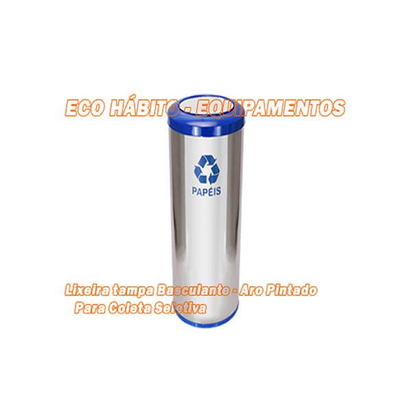 Lixeira Aço Inox flip-top Aro Pintado 50L 2 lixeira flip-top- aro pintado